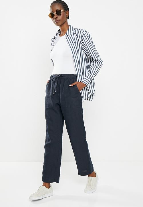Tommy Hilfiger - Boyfit cas linen pull on pants - desert sky