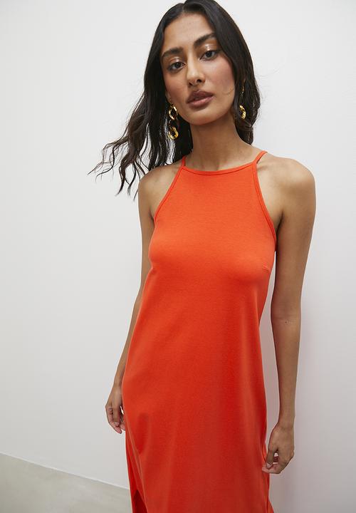 Superbalist - Halter trapeze knit maxi dress - orange