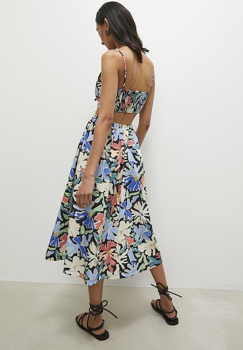 Superbalist - Cut out knot fit n flare dress - multi