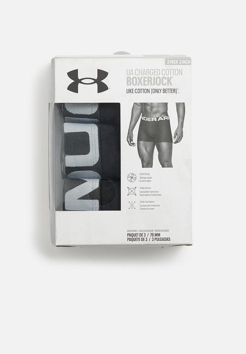 Under Armour - Ua charged cotton 3in 3 pack - black