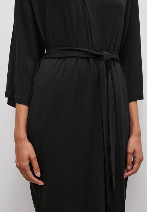 Superbalist - Viscose knit robe - black