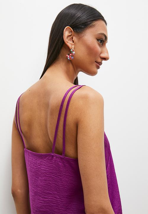 Superbalist - V-neck satin cami - dahlia