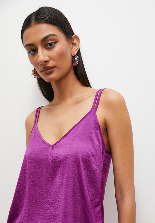 Superbalist - V-neck satin cami - dahlia