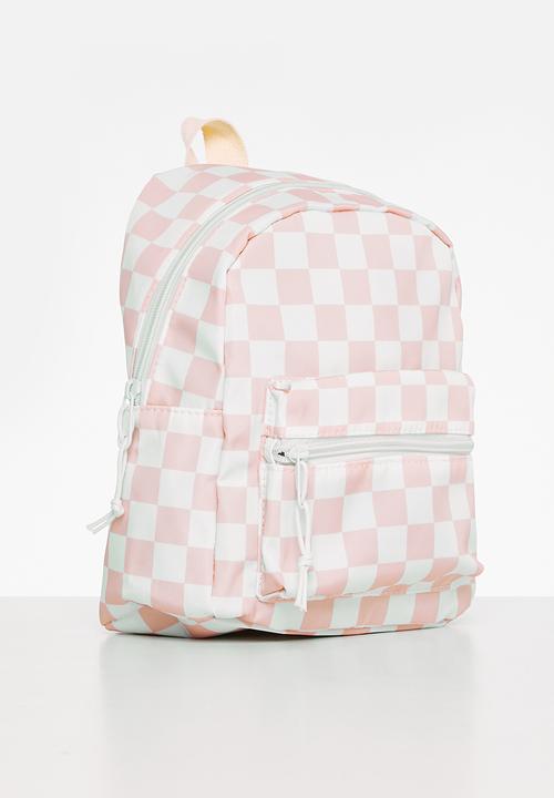 Pop Candy - Check backpack - pink and white