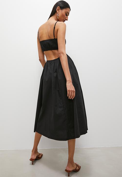 Superbalist - Cut out knot fit n flare dress - black