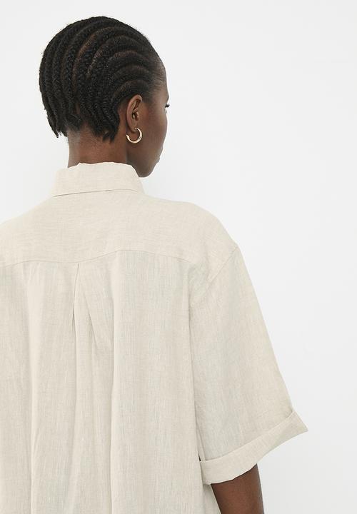 Me&B - Linen shirt dress - natural