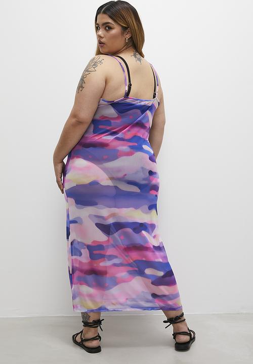 Superbalist - Printed mesh maxi cover up - abstract camo