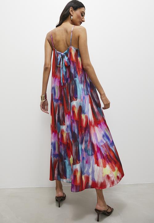 Superbalist - Trapeze dress with tie back - multi 