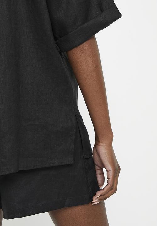 Me&B - Oversized linen shirt - black