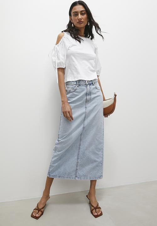 Superbalist - Contrast cut out tee - white