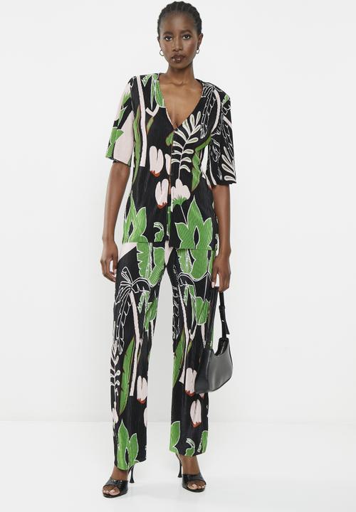 Me&B - Plisse top with shoulder pads - multi