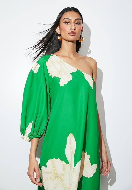 VELVET - Asymmetric midi tunic - green 