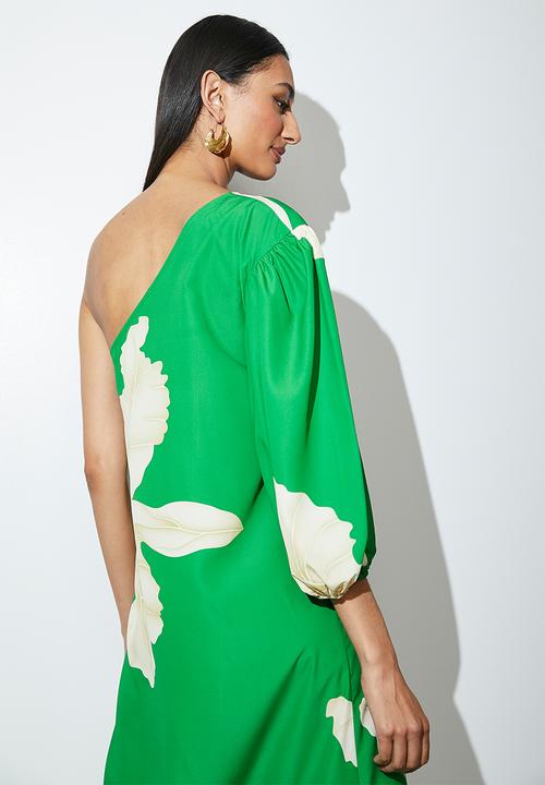 VELVET - Asymmetric midi tunic - green 