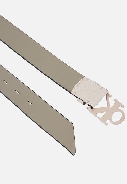 Calvin Klein - Mono hw leather belt 35mm - ballet & dune