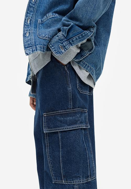 H&M - Loose fit cargo joggers - blue