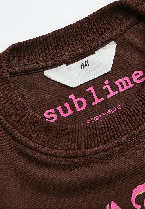 H&M - Oversized printed sweatshirt - brown,multi