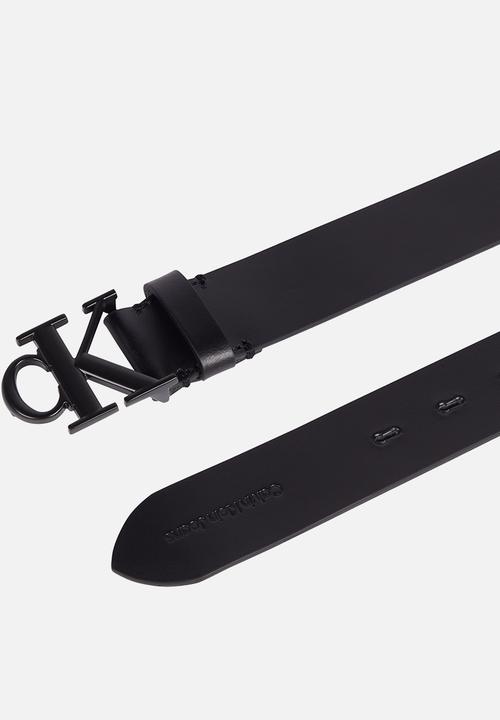 Calvin Klein - Round mono plaque belt 35mm - black