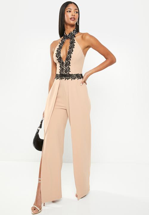 SISSY BOY - Always improving : jumpsuit with crochet trim - stone