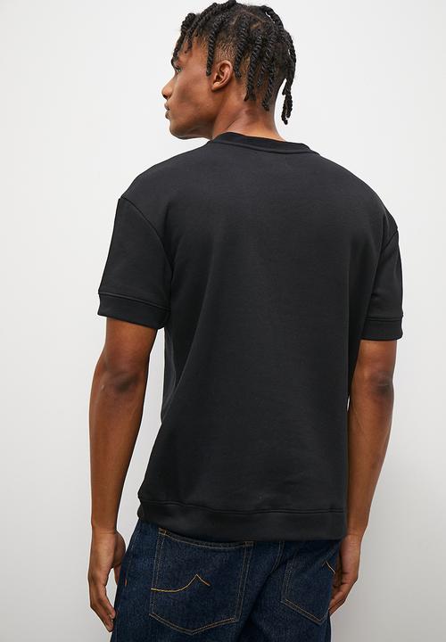 STYLE REPUBLIC - Boxy cuff hem crew neck tee - black