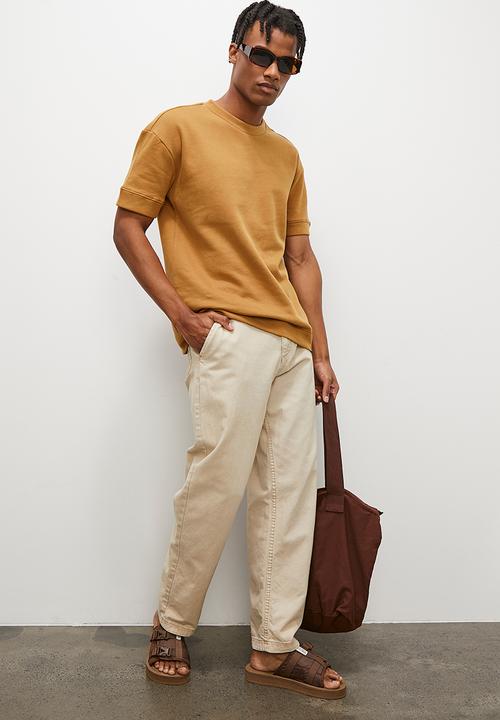STYLE REPUBLIC - Boxy cuff hem crew neck tee - mid brown
