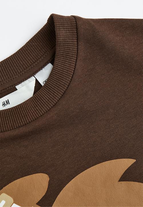 H&M - Printed sweatshirt - dark brown/sonic the hedgehog 