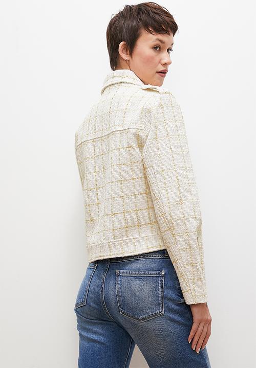 edit - Tweed biker jacket  - ecru
