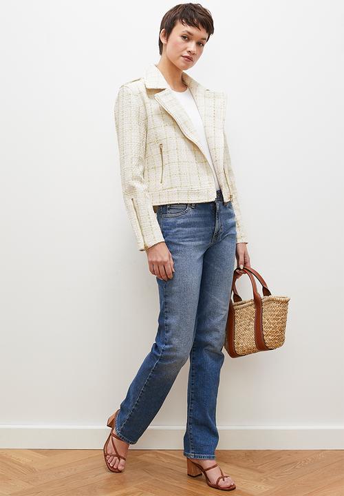 edit - Tweed biker jacket  - ecru