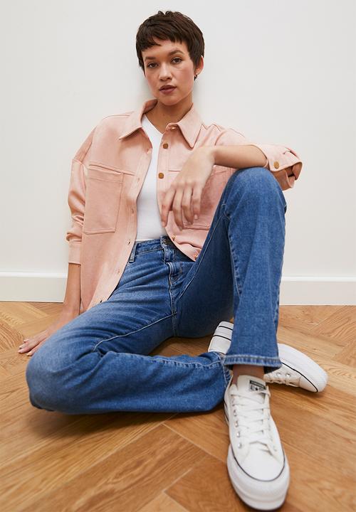 edit - Suedette overshirt - dusty pink