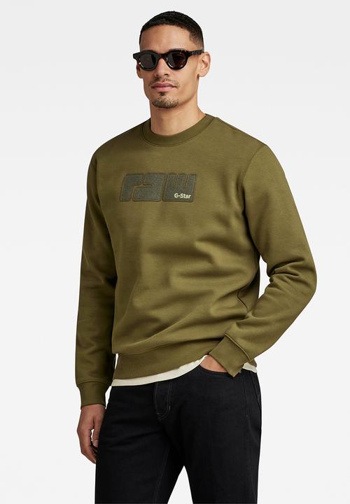 G-STAR - RAW. felt r sw dry ashor sweat - dark olive