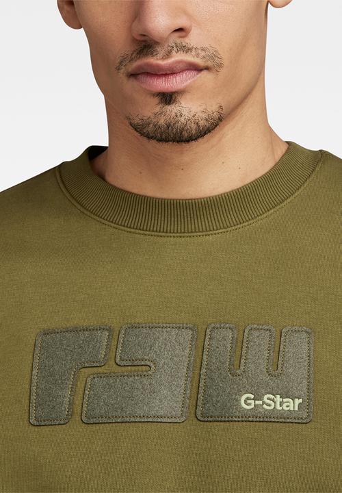 G-STAR - RAW. felt r sw dry ashor sweat - dark olive