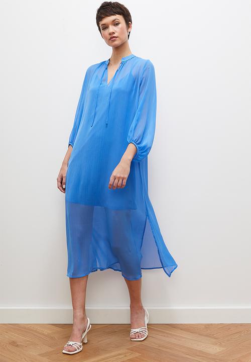 edit - Texture chiffon kaftan dress - blue