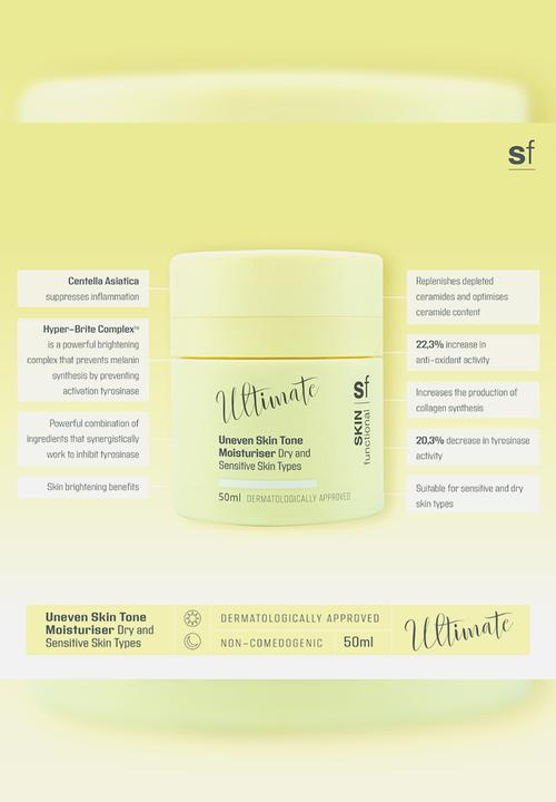 SKIN functional - Ultimate - Moisturiser For Pigmentation And Uneven Skin. Dry, Sensitive.