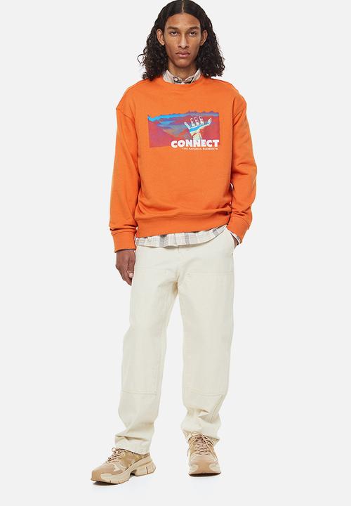 H&M - Relaxed fit printed sweatshirt - orange/connect