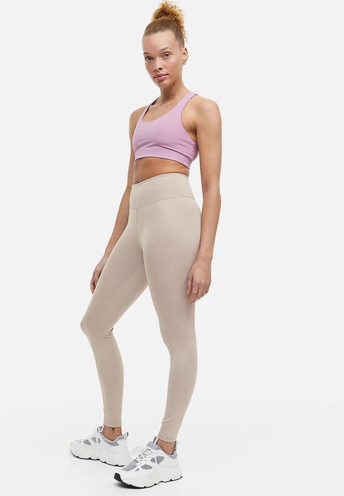 H&M - High waist sports tights - light beige