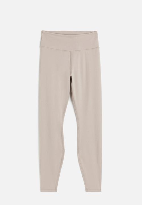 H&M - High waist sports tights - light beige