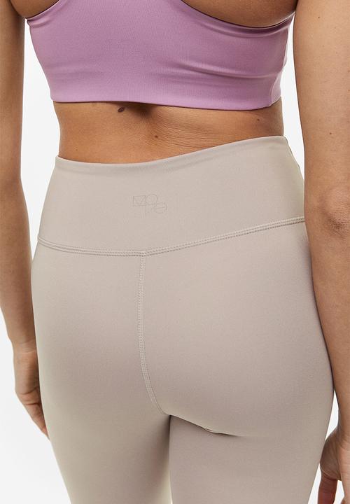 H&M - High waist sports tights - light beige
