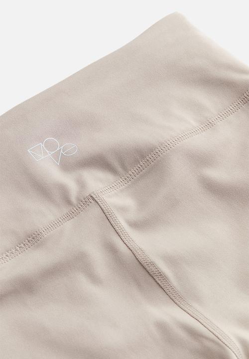 H&M - High waist sports tights - light beige