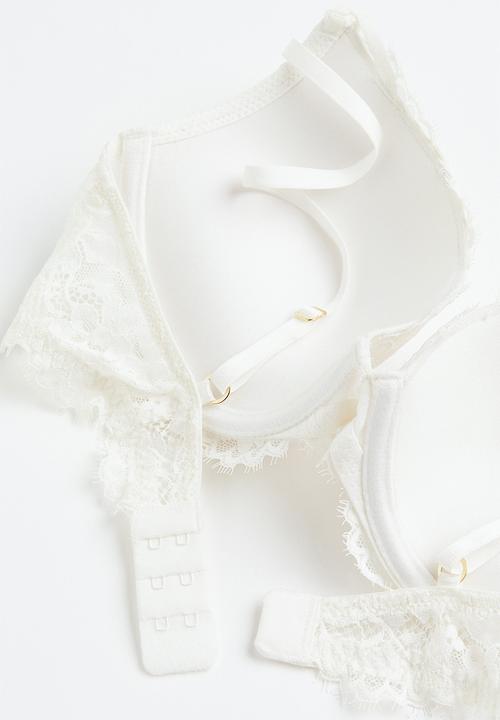 H&M - Lace push-up bra - white