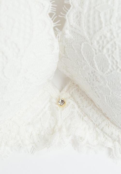 H&M - Lace push-up bra - white