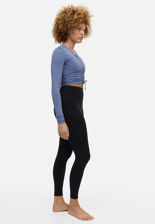H&M - Drymove™ drawstring sports top - pigeon blue 