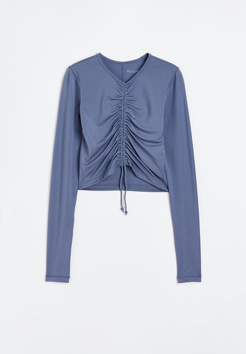 H&M - Drymove™ drawstring sports top - pigeon blue 