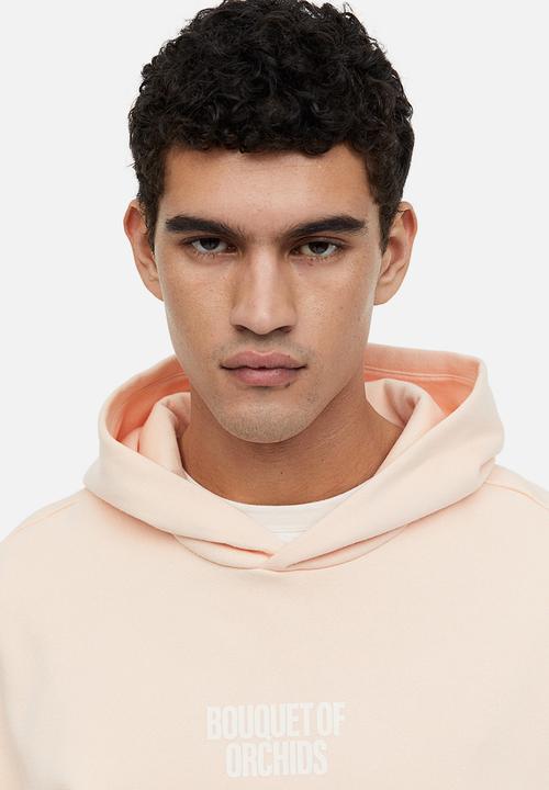H&M - Relaxed fit printed hoodie - apricot/orchids 