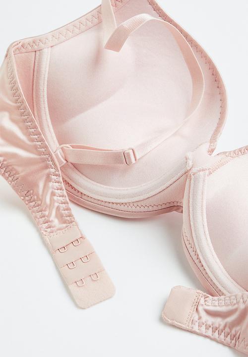 H&M - Stretch satin super push-up bra - light pink 