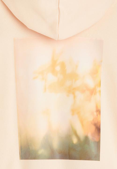H&M - Relaxed fit printed hoodie - apricot/orchids 