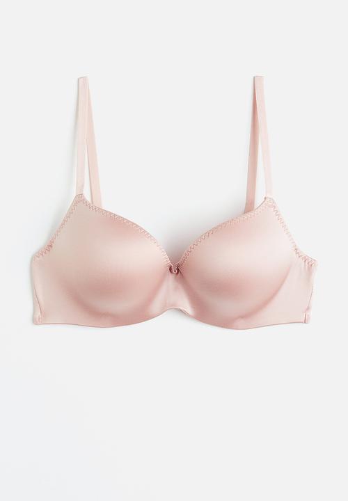 H&M - Stretch satin super push-up bra - light pink 