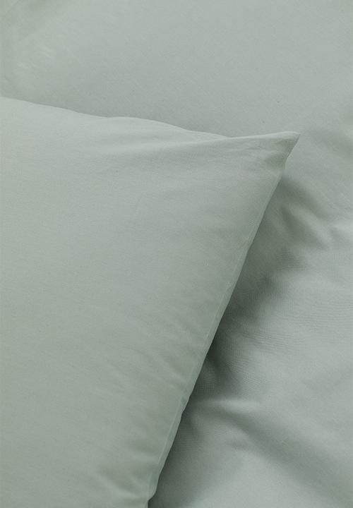 H&M - Cotton single duvet cover set - green