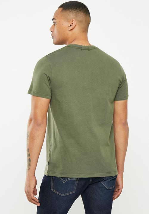 Superdry. - Vintage copper label tee - chive green