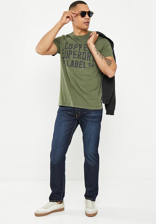 Superdry. - Vintage copper label tee - chive green