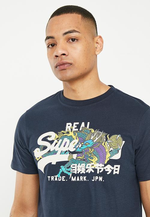 Superdry. - Vintage vl narrative tee - eclipse navy