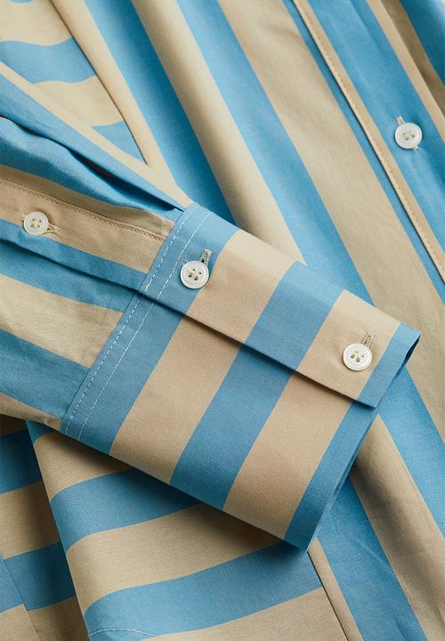 H&M - Cotton shirt - blue / striped 